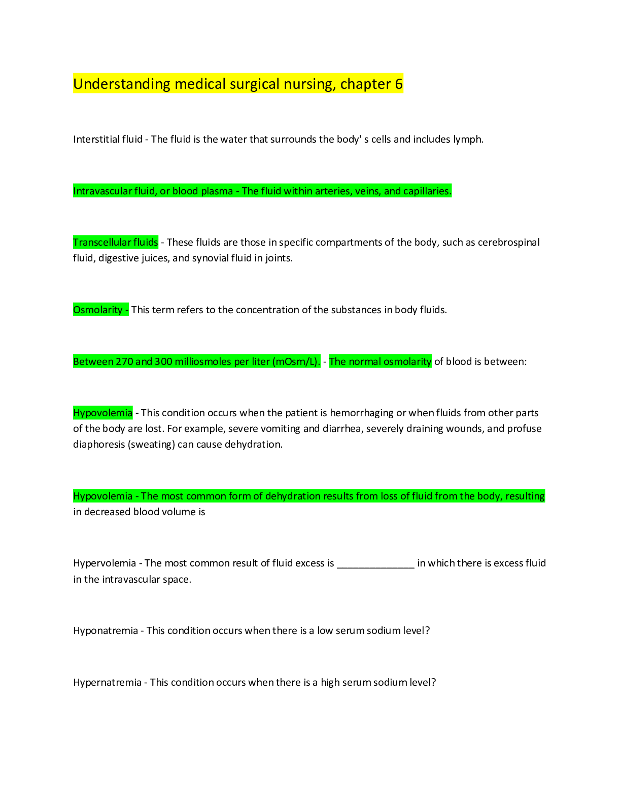 Preview image for Understanding medical surgical nursing, chapter 6